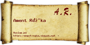 Ament Réka névjegykártya